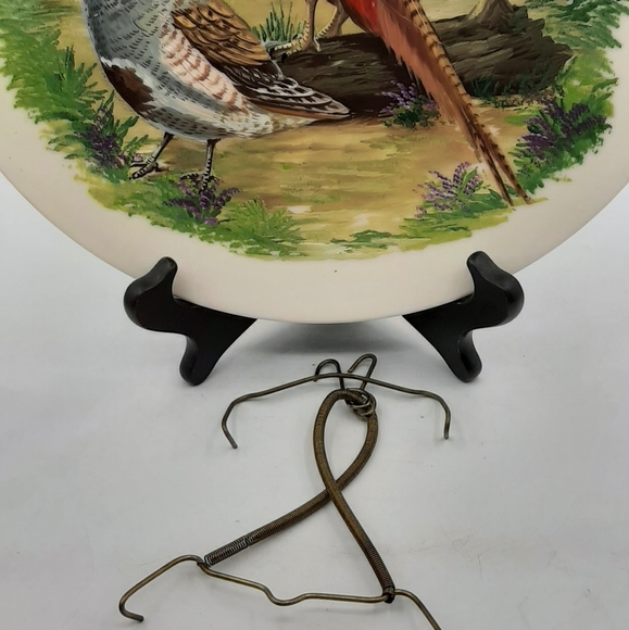 Rare Custom Pheasant & Partridge Display Wall Plate V L Clarkson Hand Painted - Picture 7 of 7